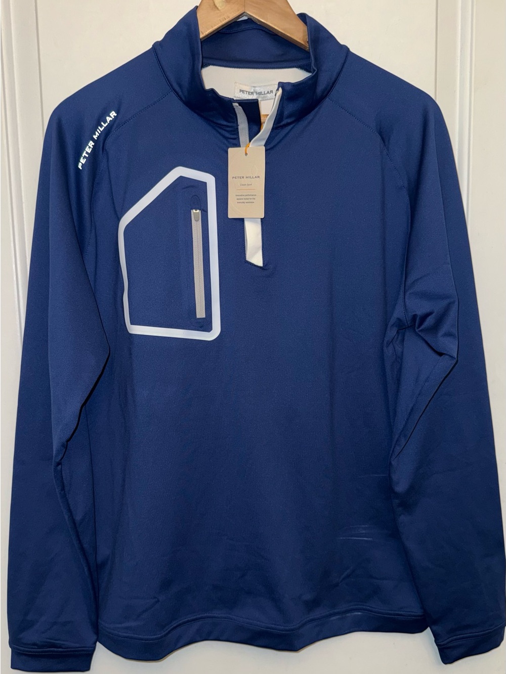 Peter Millar Crown Sport NWT Forge Performance Quarter-Zip Pullover in New Navy